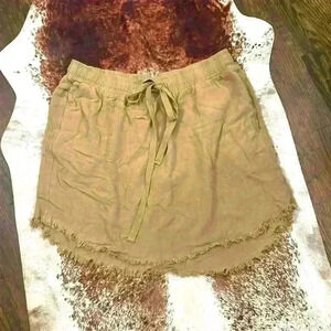 Umgee Khaki Linen Skirt Size Medium